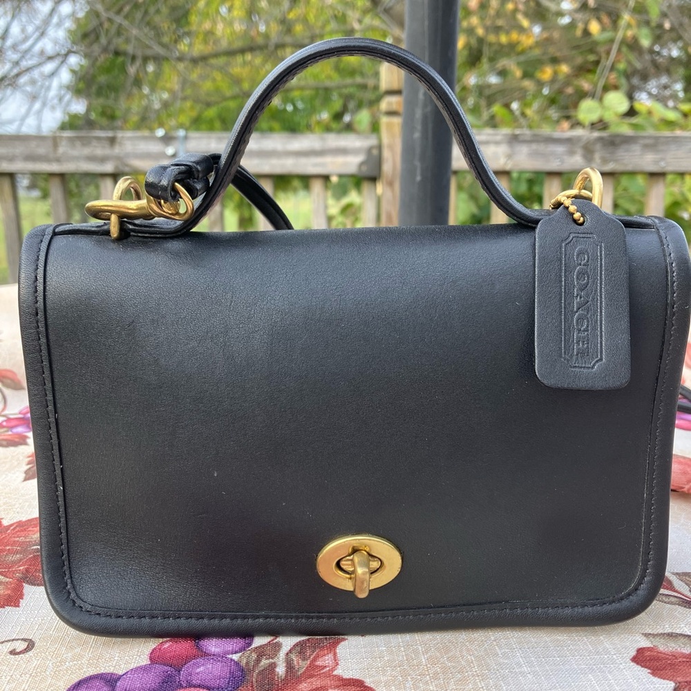 Vintage Coach Casino #9924 Crossbody Bag BLACK leather